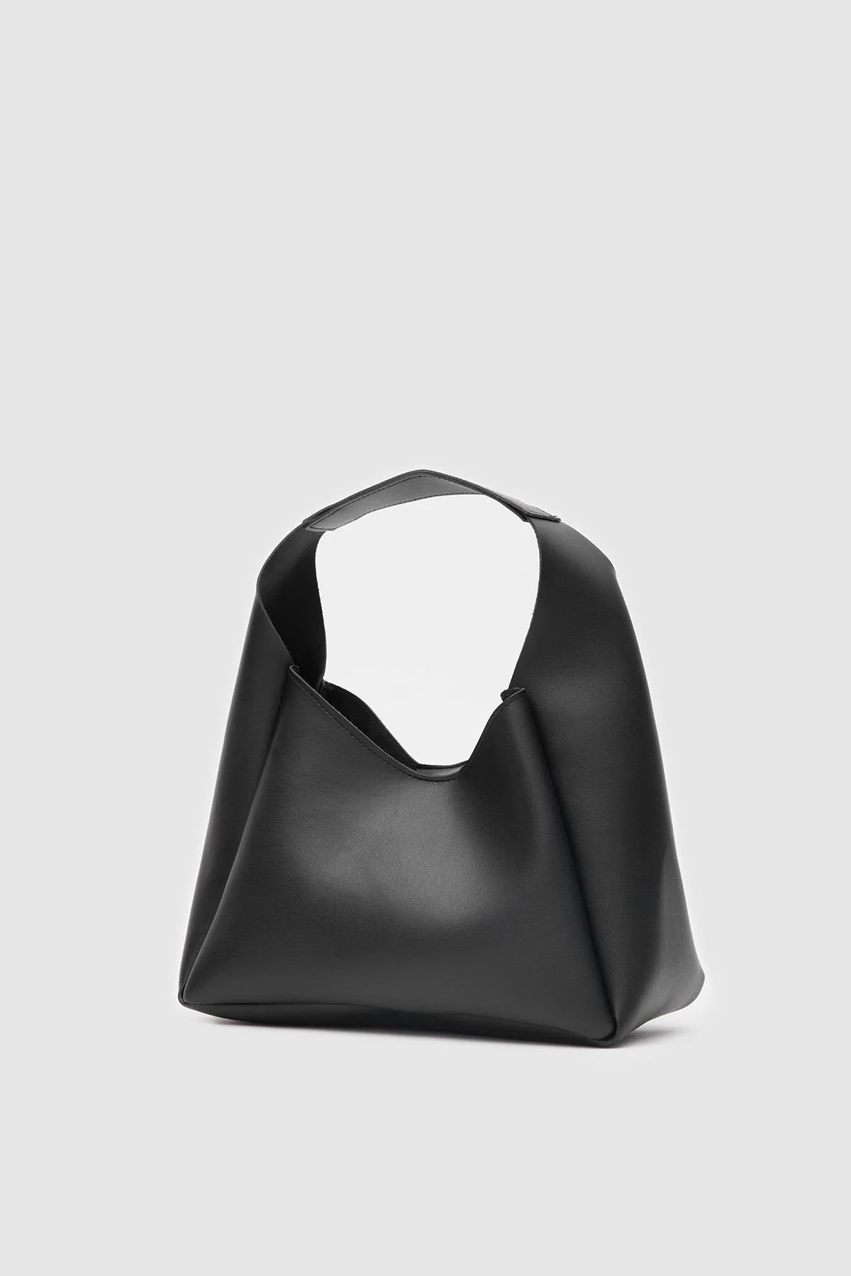 Elegant Black Faux Leather Handbag